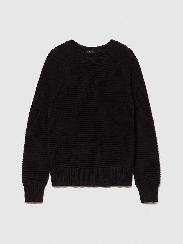 Solid colored sweater - women's crew neck sweaters - Black | Sisley image number 6